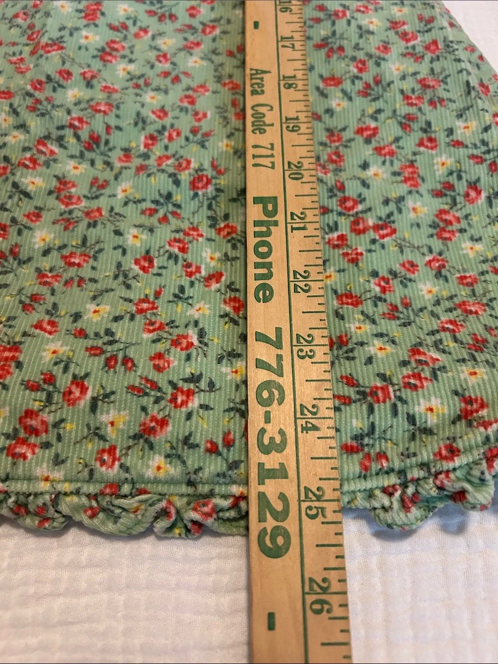 Ralph Lauren Green Floral Corduroy Dress Girls 6 Cottage Back to School Cotton